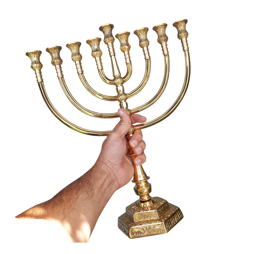 Amazing hanukkah Menorah, 12 Inch Height (31 Cm) Beautiful design Brass/Copper