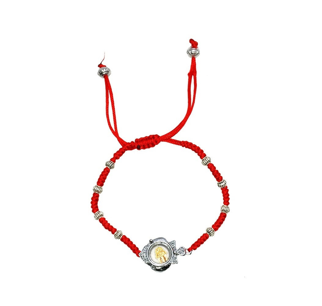Evil Eye Lucky Magnet Hamsa And Good Luck red string wristband Adjustable bracelet With Spinning Hamsa