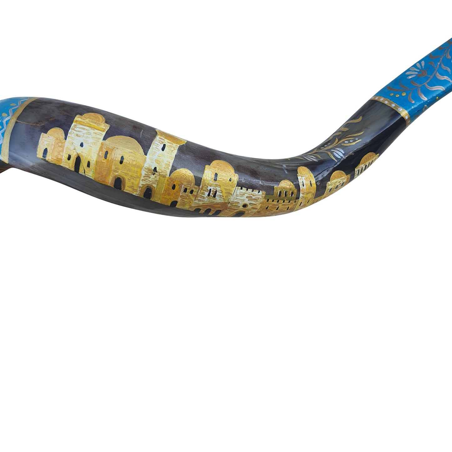 Yemenite Kudu Horn Shofar 38-40 Inch Lion Of Judah & Jerusalem Hand Painted Shofar ** Amazing Piece Of Art **