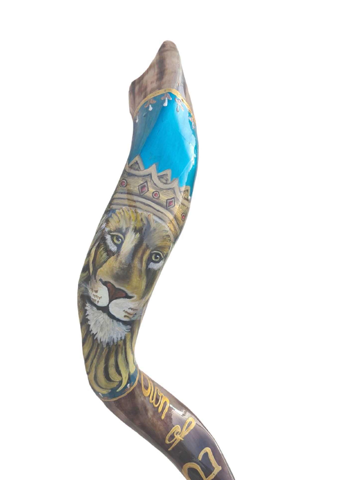 Yemenite Kudu Horn Shofar 38-40 Inch Lion Of Judah & Jerusalem Hand Painted Shofar ** Amazing Piece Of Art **