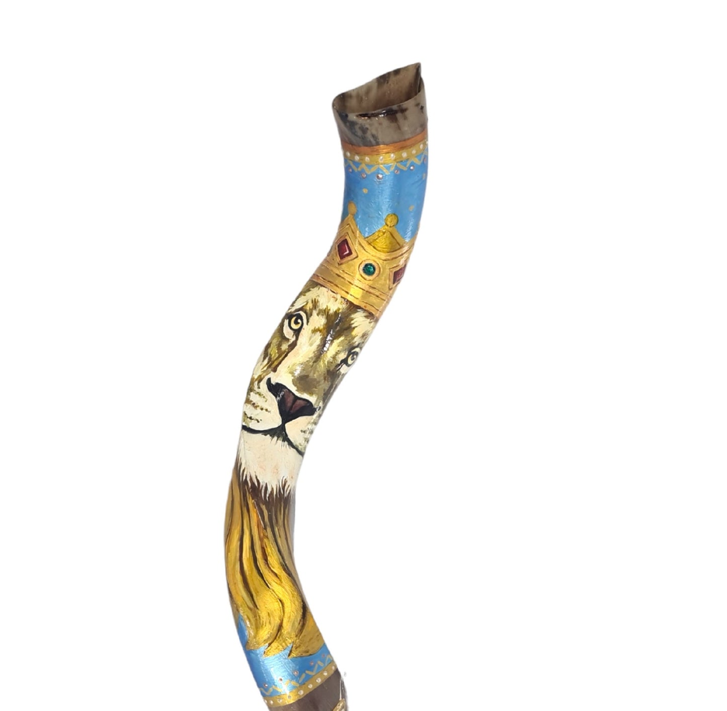 Yemenite Kudu Horn Shofar 38-40 Inch Lion Of Judah Hand Painted Shofar ** Amazing Piece Of Art **