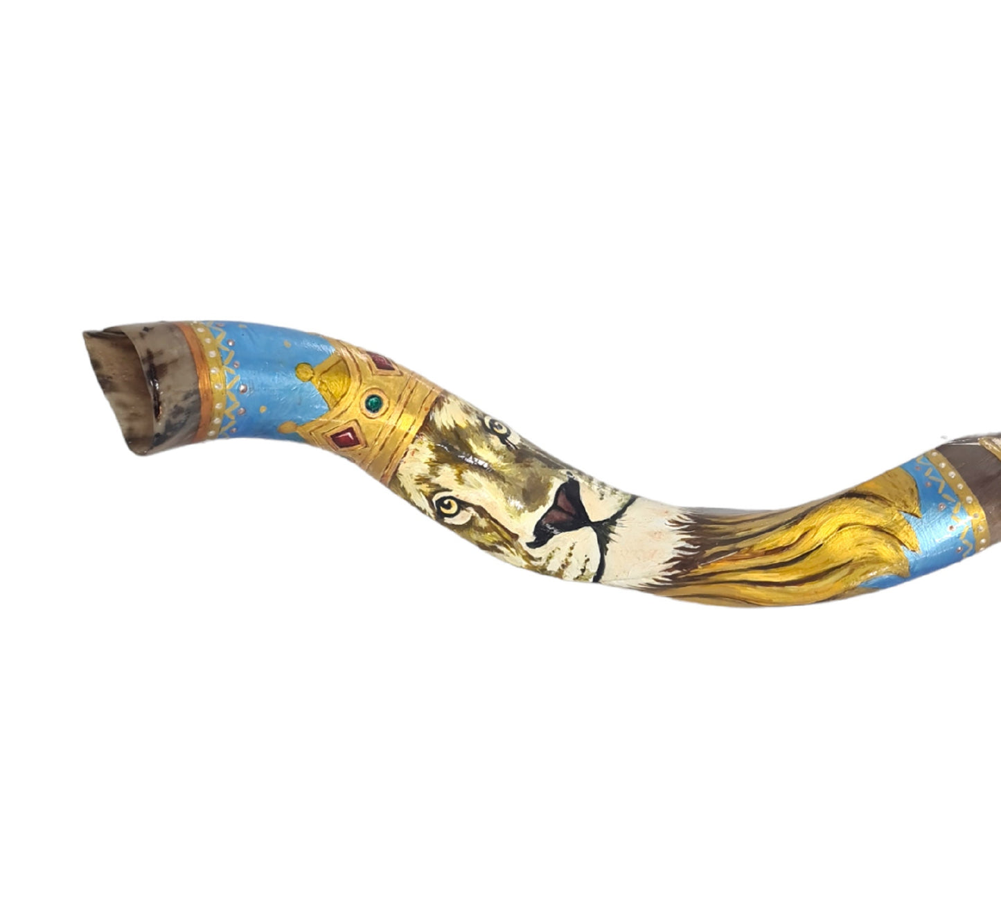 Yemenite Kudu Horn Shofar 38-40 Inch Lion Of Judah Hand Painted Shofar ** Amazing Piece Of Art **