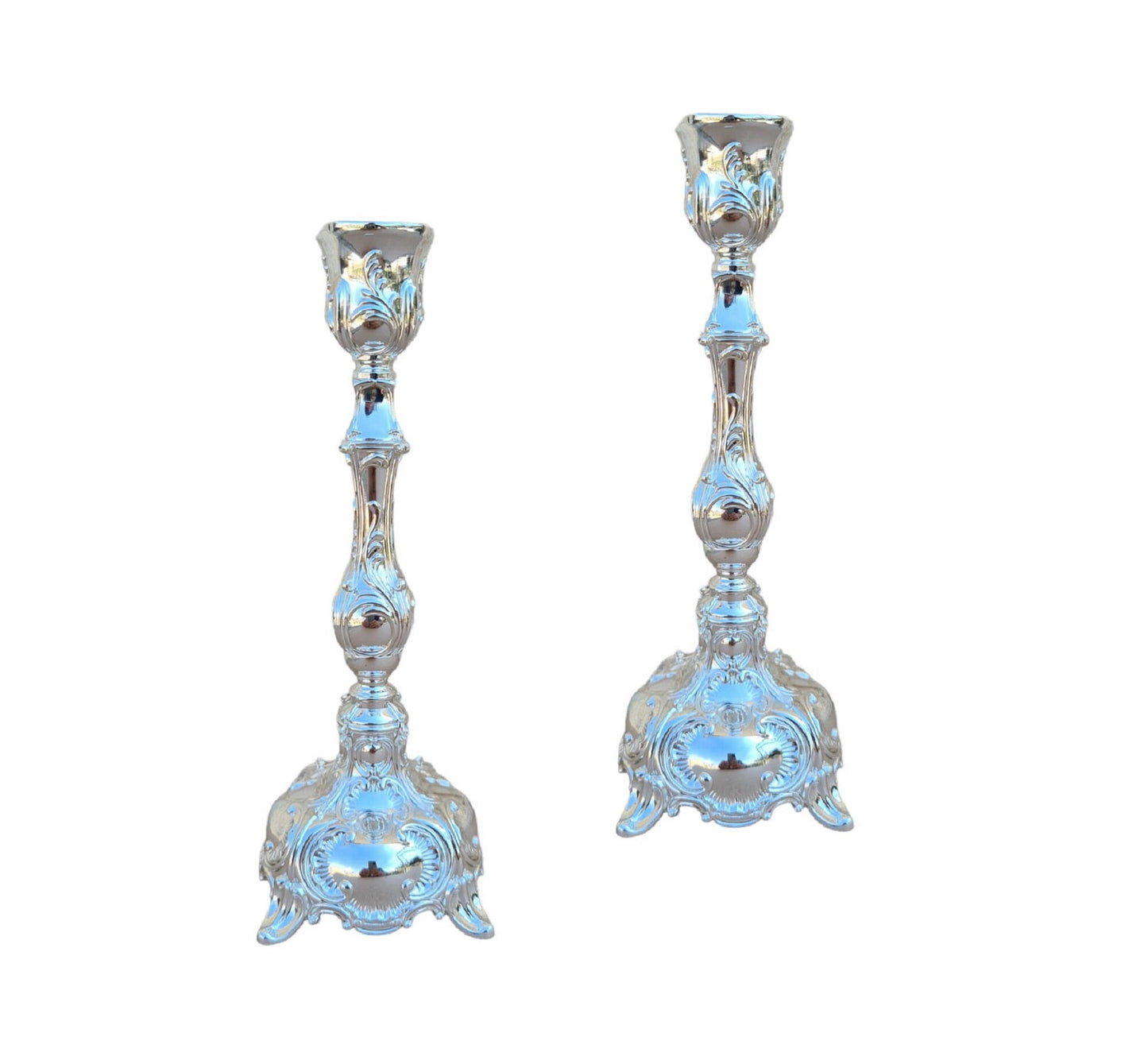 Sabbath Candlesticks Silver Plated Pair Of Candle Holder For Shabbat Table - 6.5 Inch Height