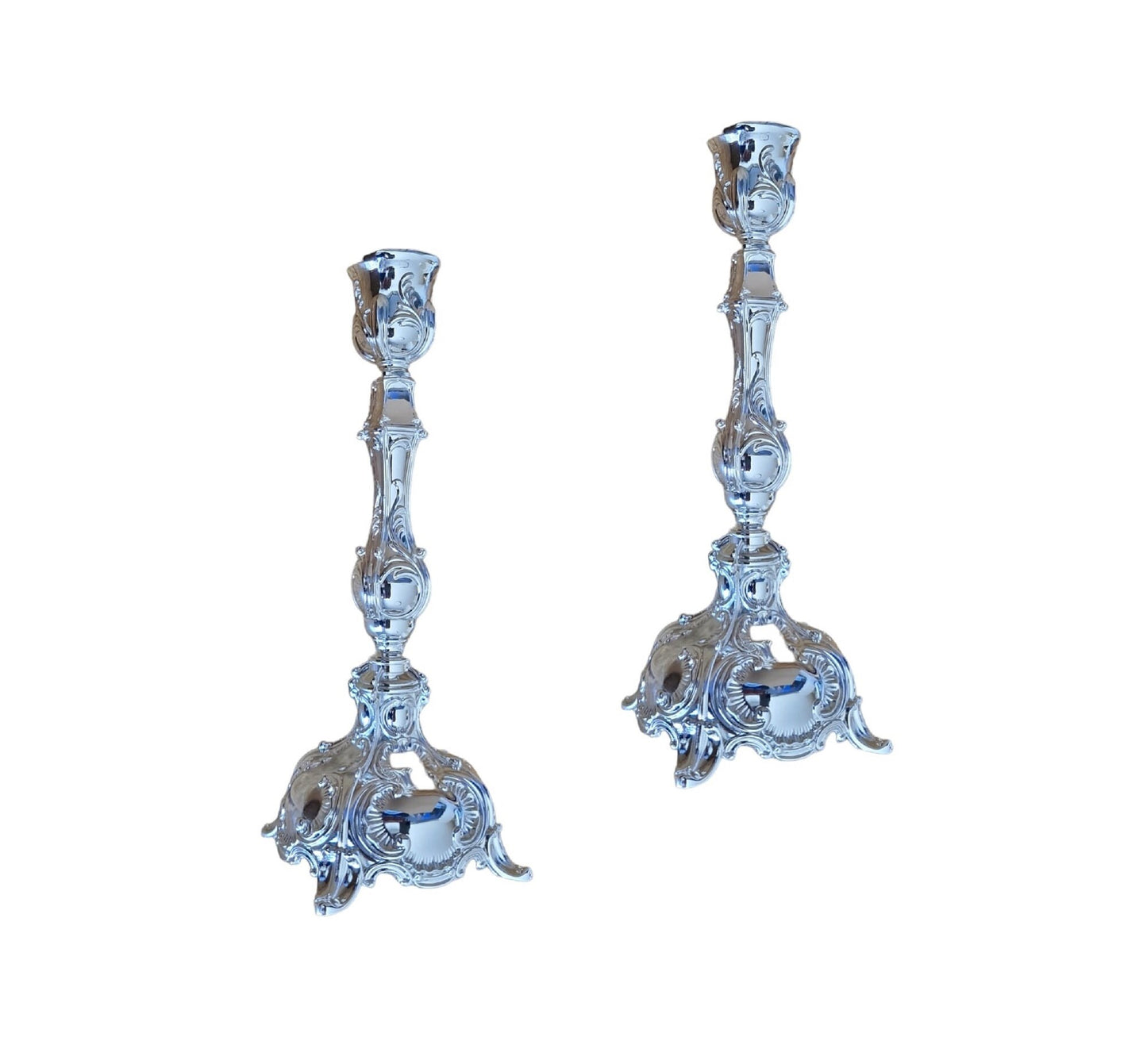 Sabbath Candlesticks Silver Plated Pair Of Candle Holder For Shabbat Table - 6.5 Inch Height