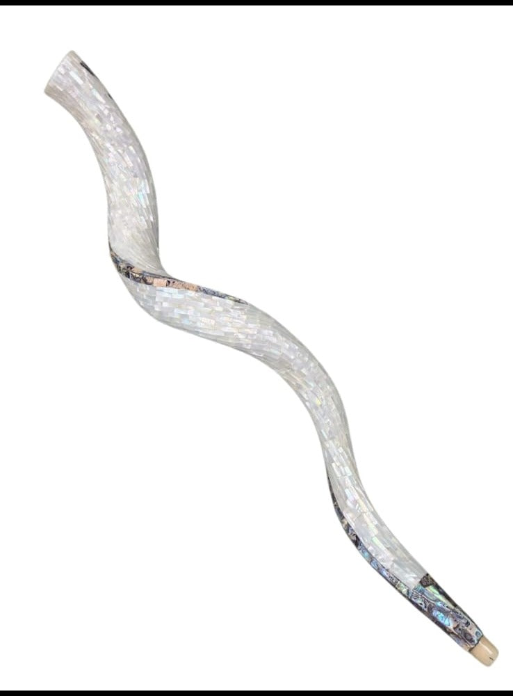Mother of Pearl Coated Kudu Shofar with Grafted In Seal, 36-40 Inches