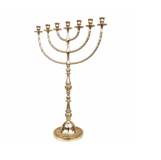Huge Seven Branches Menorah 32 Inches Height Brass/Copper Made