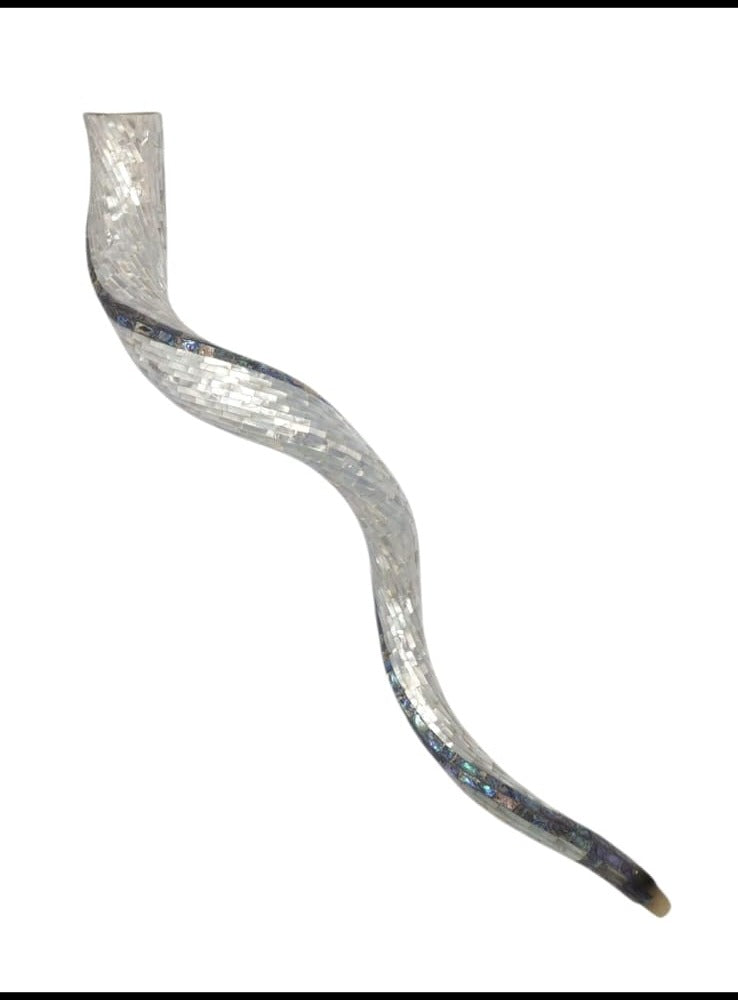 Mother of Pearl Coated Kudu Shofar with Grafted In Seal, 36-40 Inches