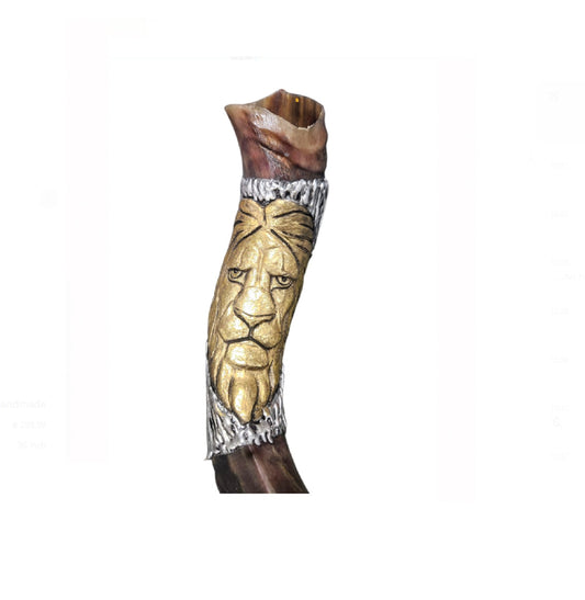 Jewish Shofar Kudu Horn Silver Plated With Lion Of Judah