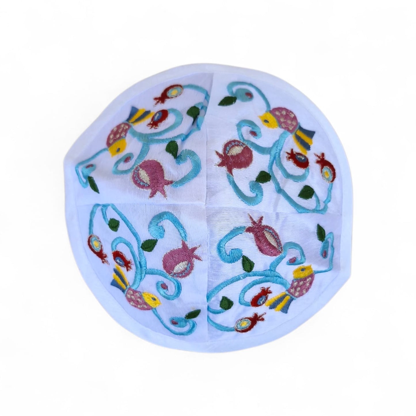 Tallit Prayer Shawl For Women 100% Kosher Embroidered WitH Pomegranates and Flowers Include Matching Bag & yarmulka