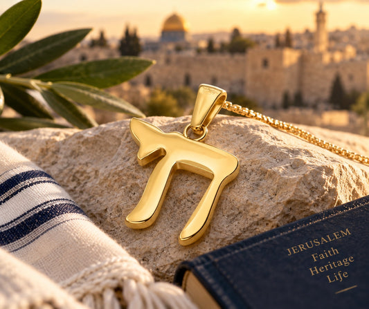Gold Filled Chai Pendant Necklace – Jewish Life Symbol Jewelry from Israel