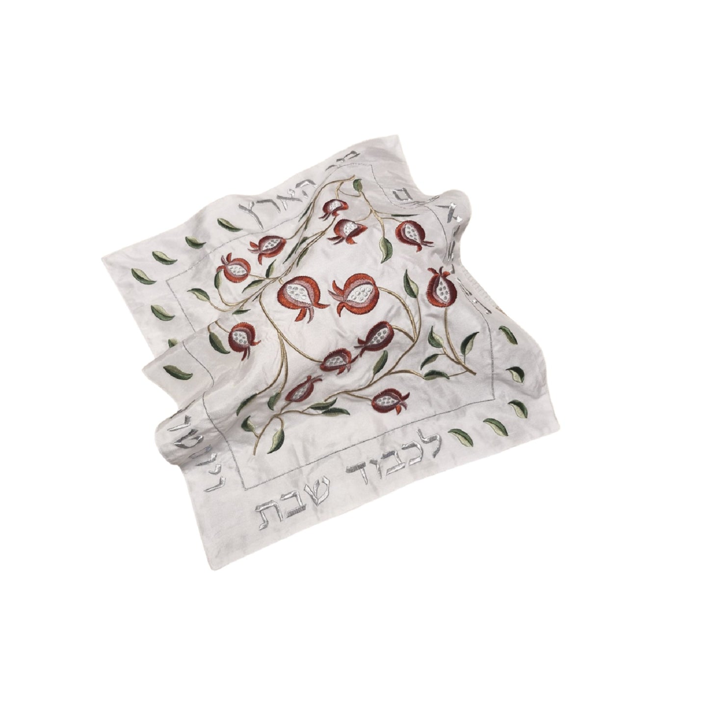 Challah Cover Embroidered with pomegranates for Shabbat and Yom Tov