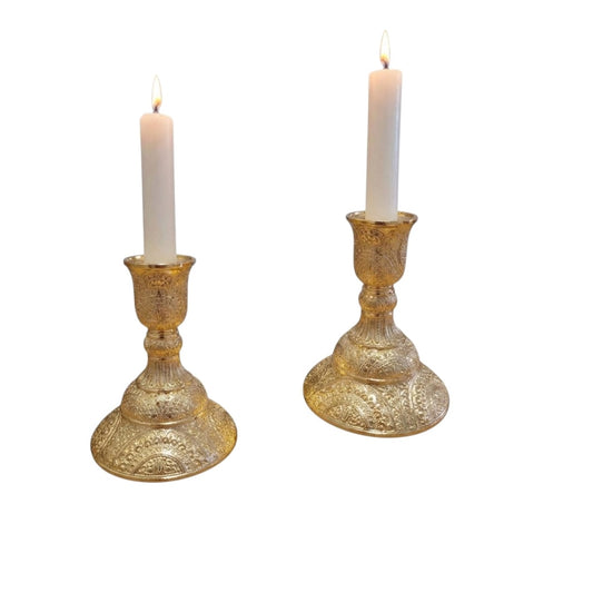 gold plated candles holder