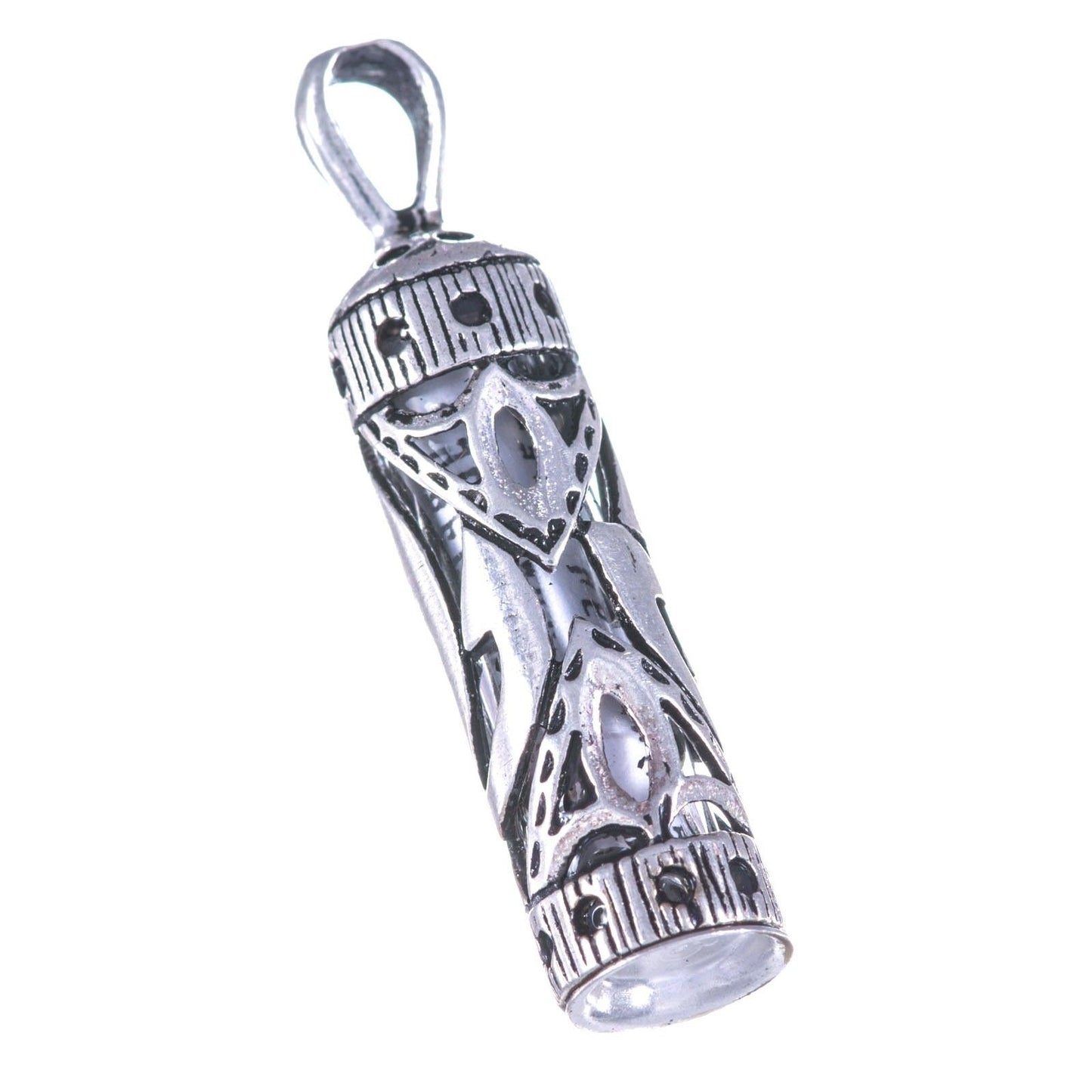 Mezuzah Necklace With Letter "shin" For Shaddai With Chian (18 Inch) 925 Sterling Silver