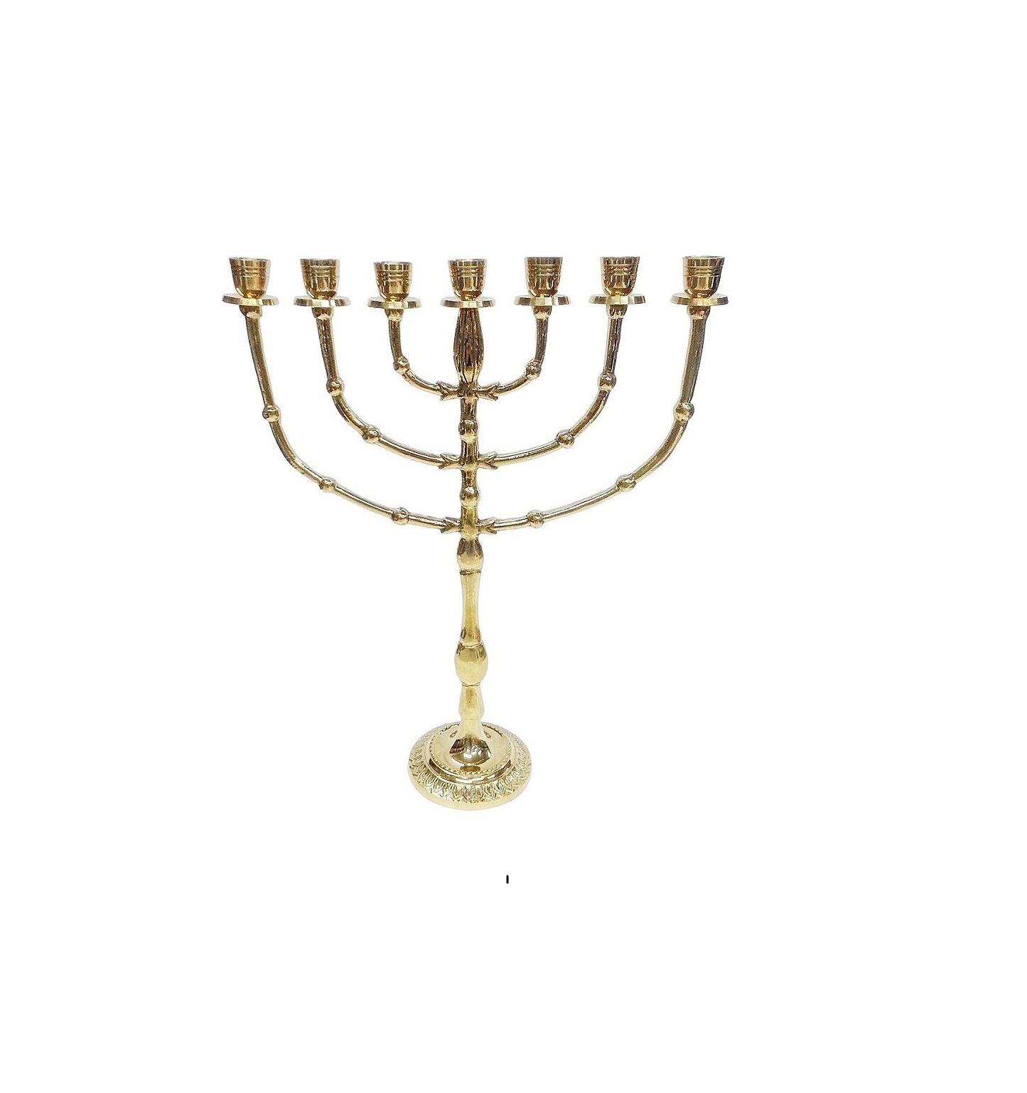 7 Branch Menorah Candle Holder Big Size Jerusalem Temple Menorah 15 Inches Height Brass/Copper Made