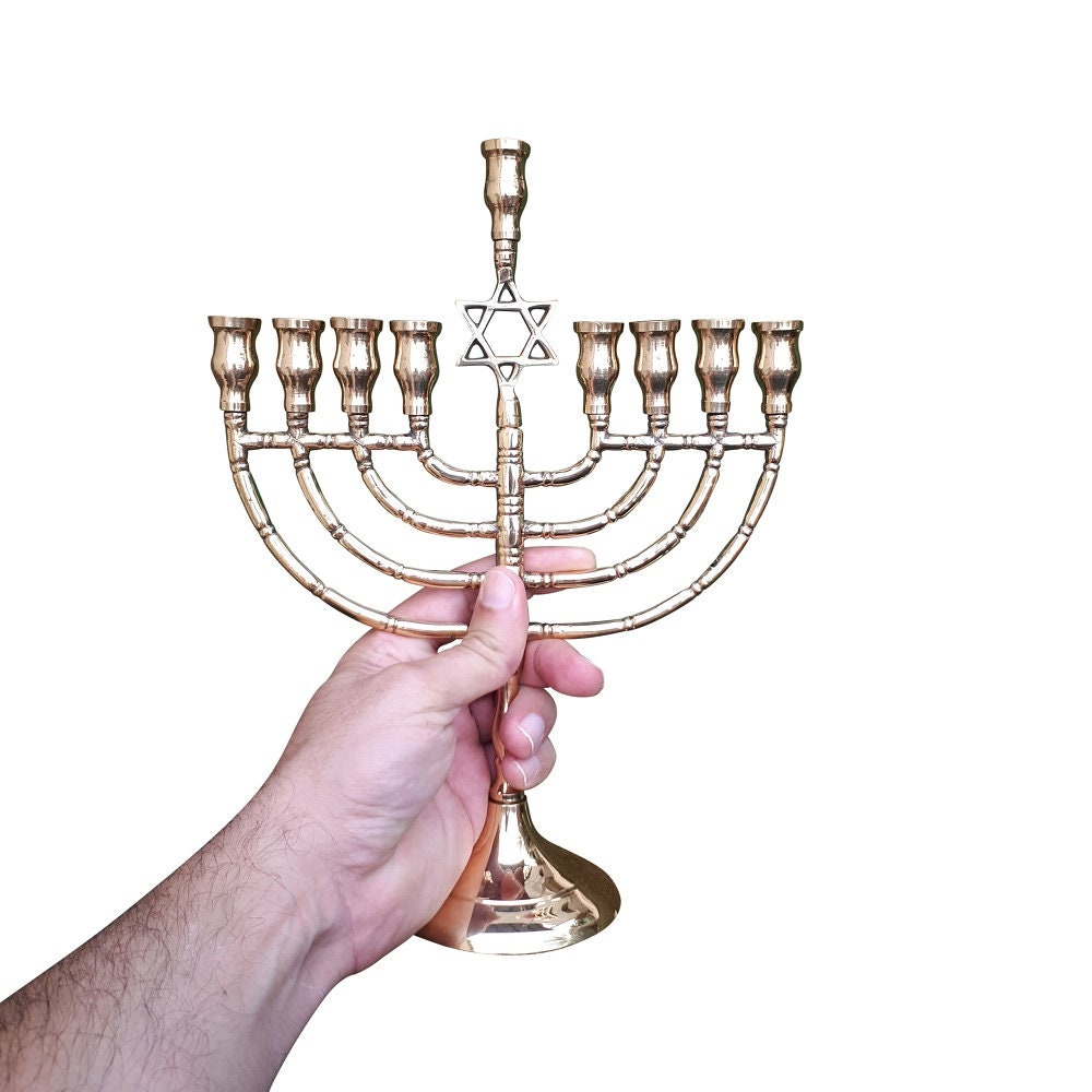 hanukkah menorah 10.5 Inch Height With Star of David