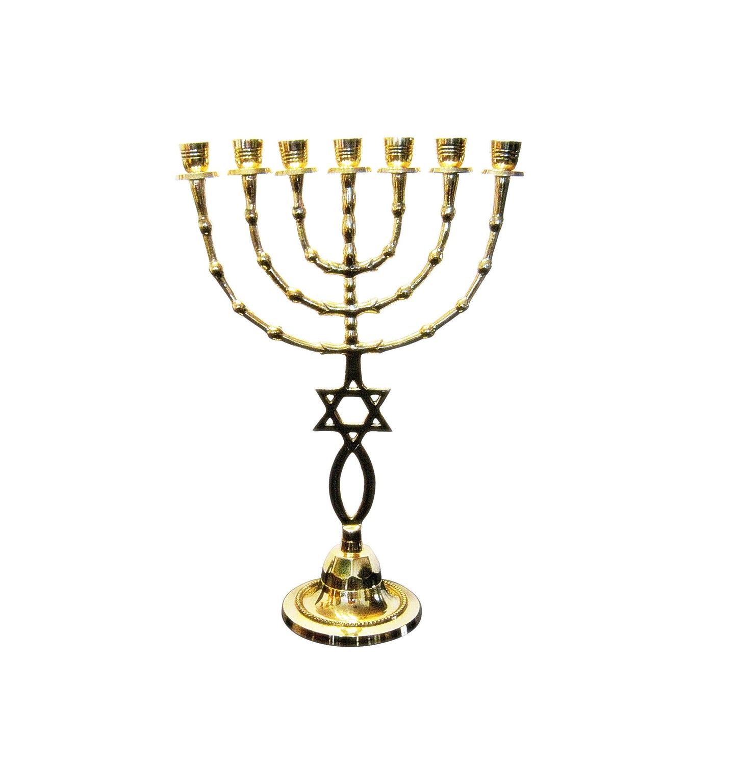 7 Branches Menorah Grafted In Messianic 15 Inches Height Made Of Brass/Copper