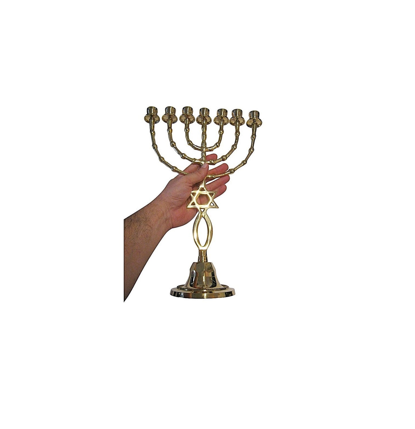 7 Branches Menorah Grafted In Messianic 15 Inches Height Made Of Brass/Copper