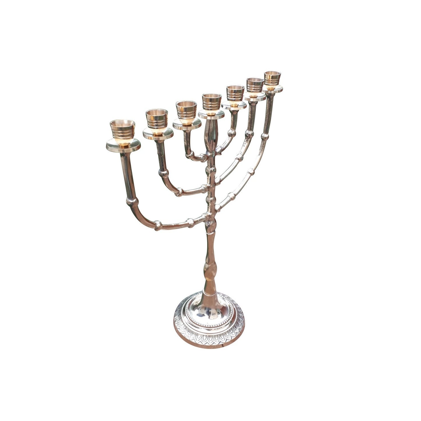 7 Branch Menorah Candle Holder Big Size Jerusalem Temple Menorah 15 Inches Height Brass/Copper Made