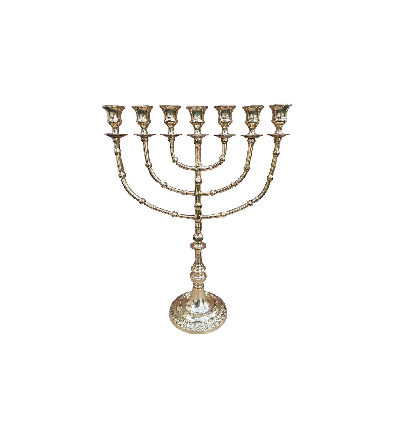 Big Menorah Seven Branches 16 inches height brass/copper made