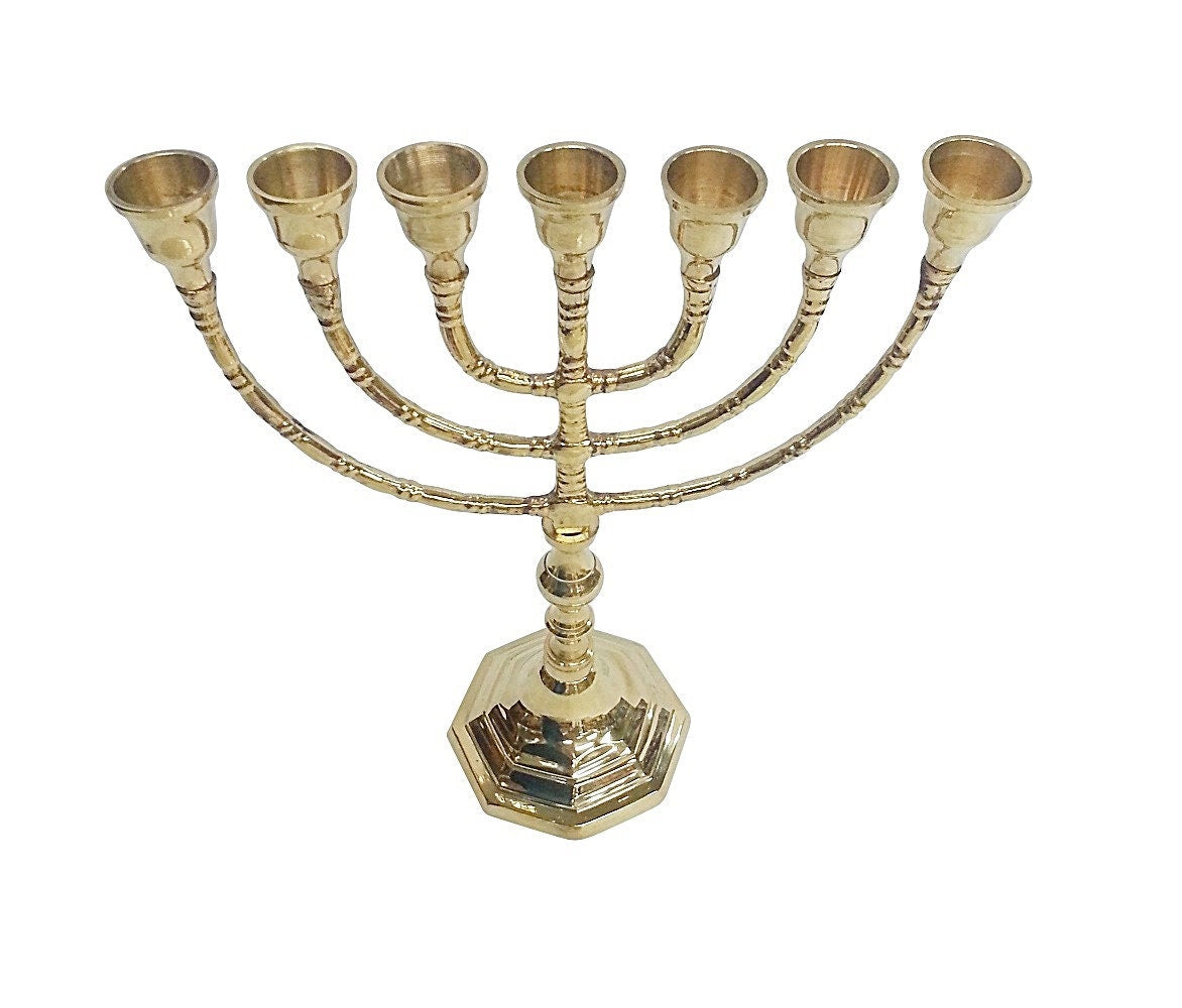 Seven Branches Menorah 10 Inches Height Brass/Copper Made