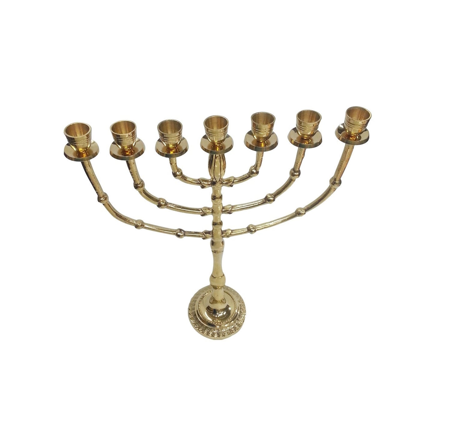 7 Branch Menorah Candle Holder Big Size Jerusalem Temple Menorah 15 Inches Height Brass/Copper Made