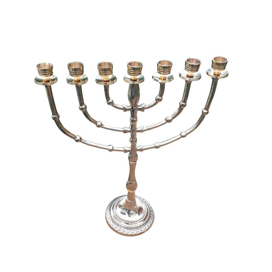 7 Branch Menorah Candle Holder Big Size Jerusalem Temple Menorah 15 Inches Height Brass/Copper Made