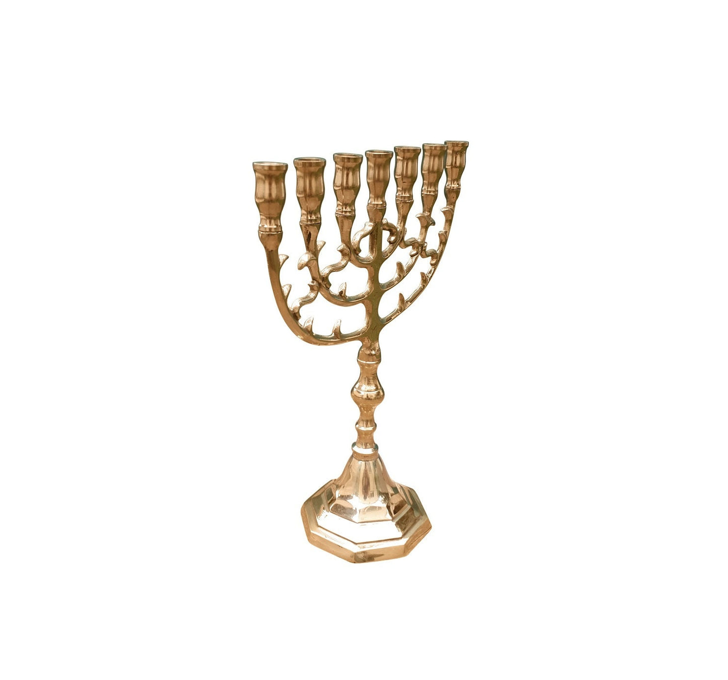 Menorah 7 Branches 9.5 Inches Height Bbrass/Copper Made