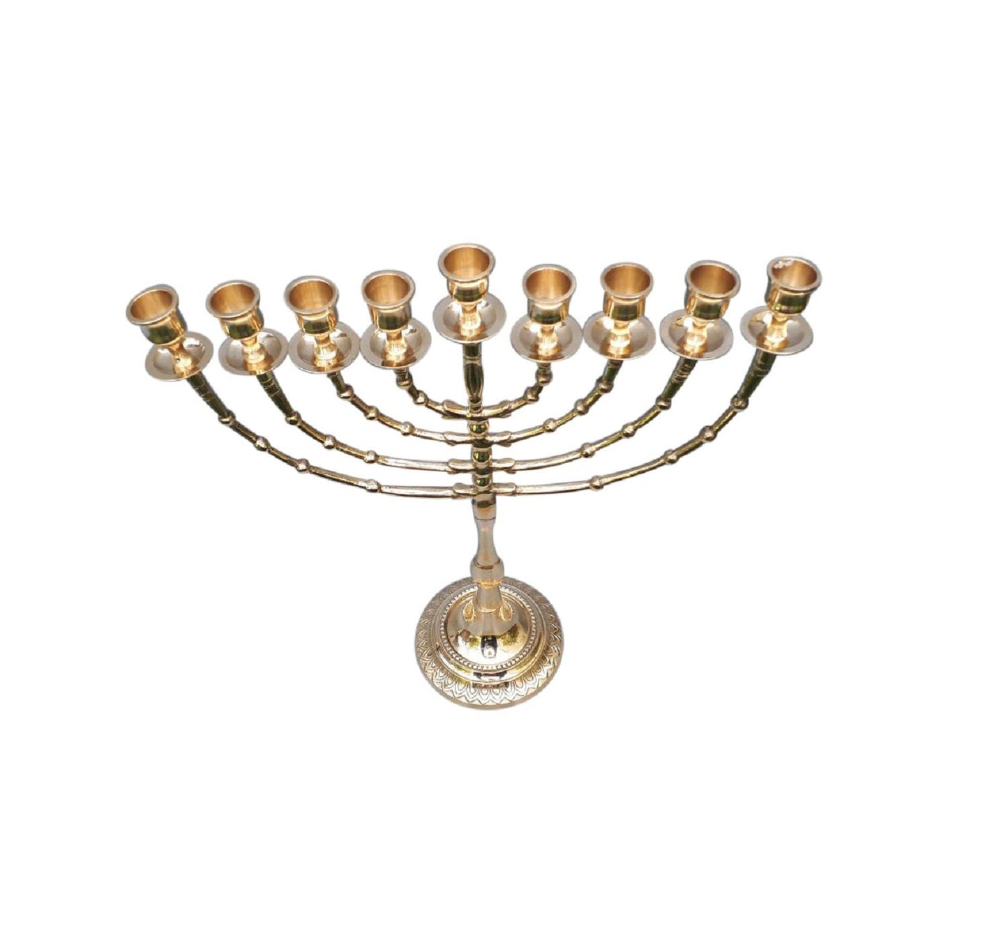 Big hanukkah menorah Gold Plated, chanukiah 16 Inch Height (40 Cm)