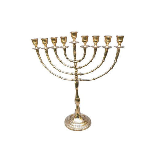 Big hanukkah menorah Gold Plated, chanukiah 16 Inch Height (40 Cm)