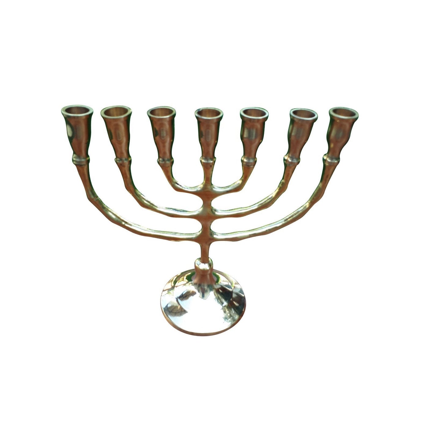 Seven Branches Menorah Candle Holder  6.5 Inches Height Brass / Copper Made