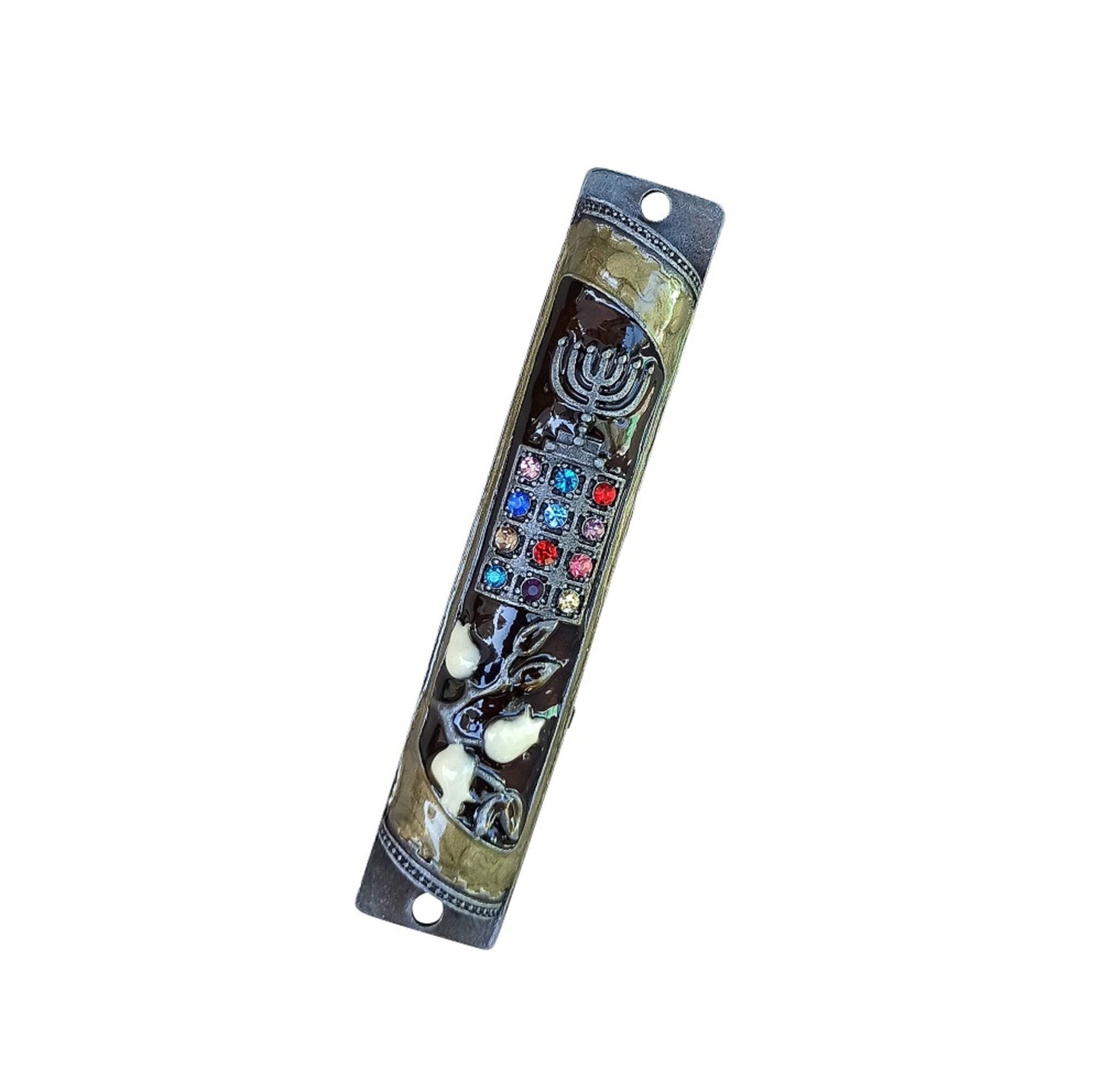 Mezuzah Case - Door Mezuza For 10 cm Scroll with enamel