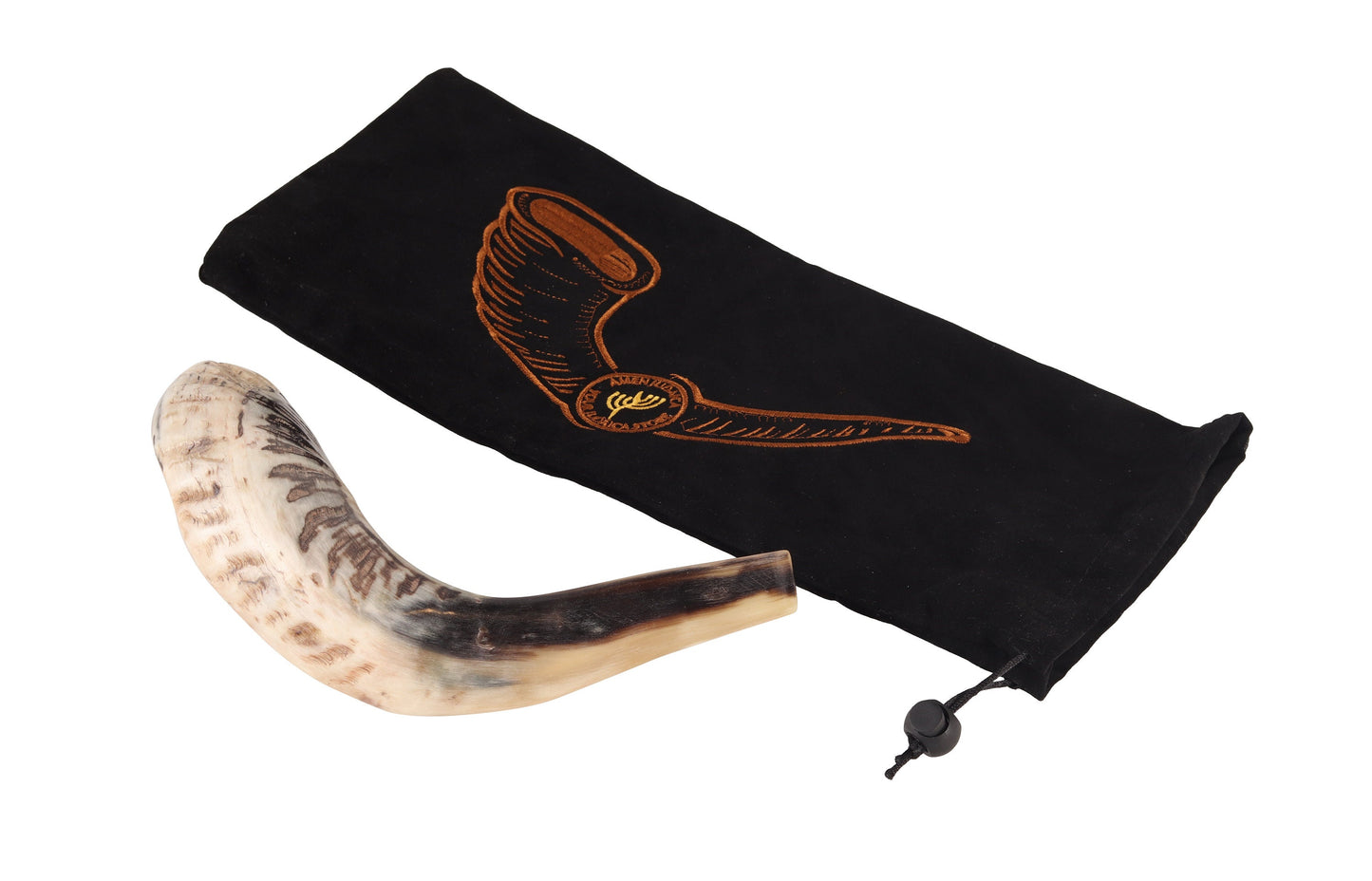 Amen Judaica Ram Horn Shofar From Jerusalem With Bag Great Sound