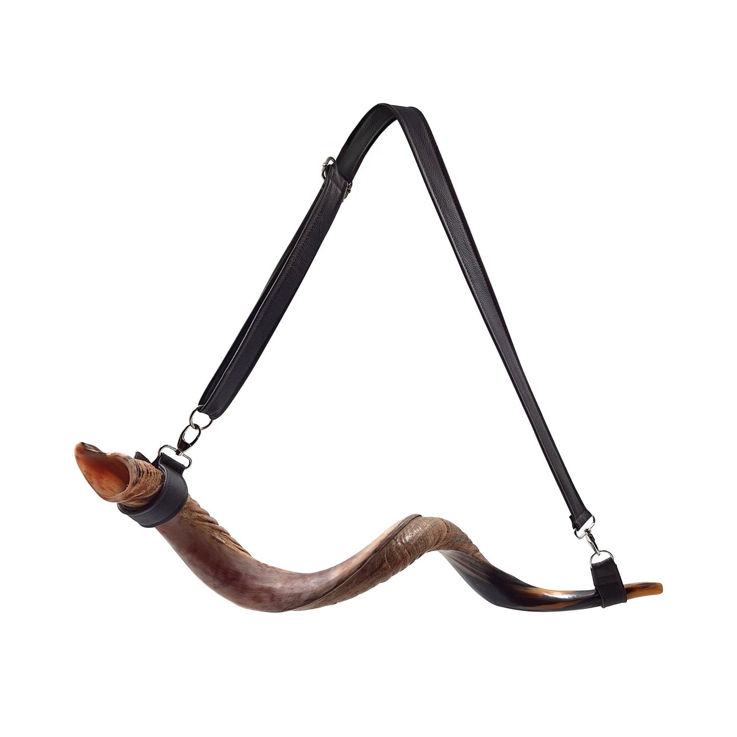 Kudu Horn Shofar Carrying Strap, Shofar Belt - From Soft Leather  (shofar not included) Adjustable Size