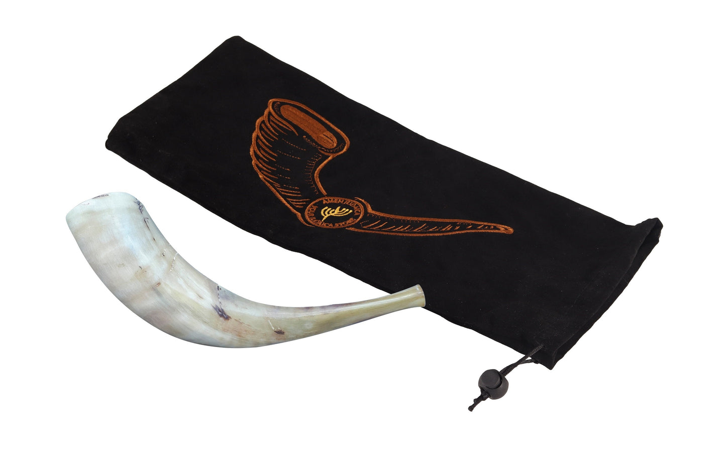 Amen Judaica Ram Horn Shofar  Full Polished  14"-16"  With Bag Great Sound