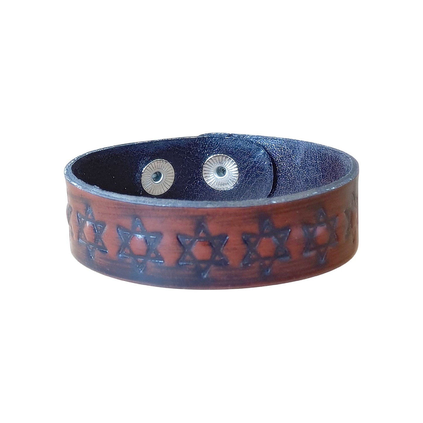 Genuine Leather Bracelet with Jewish blessing