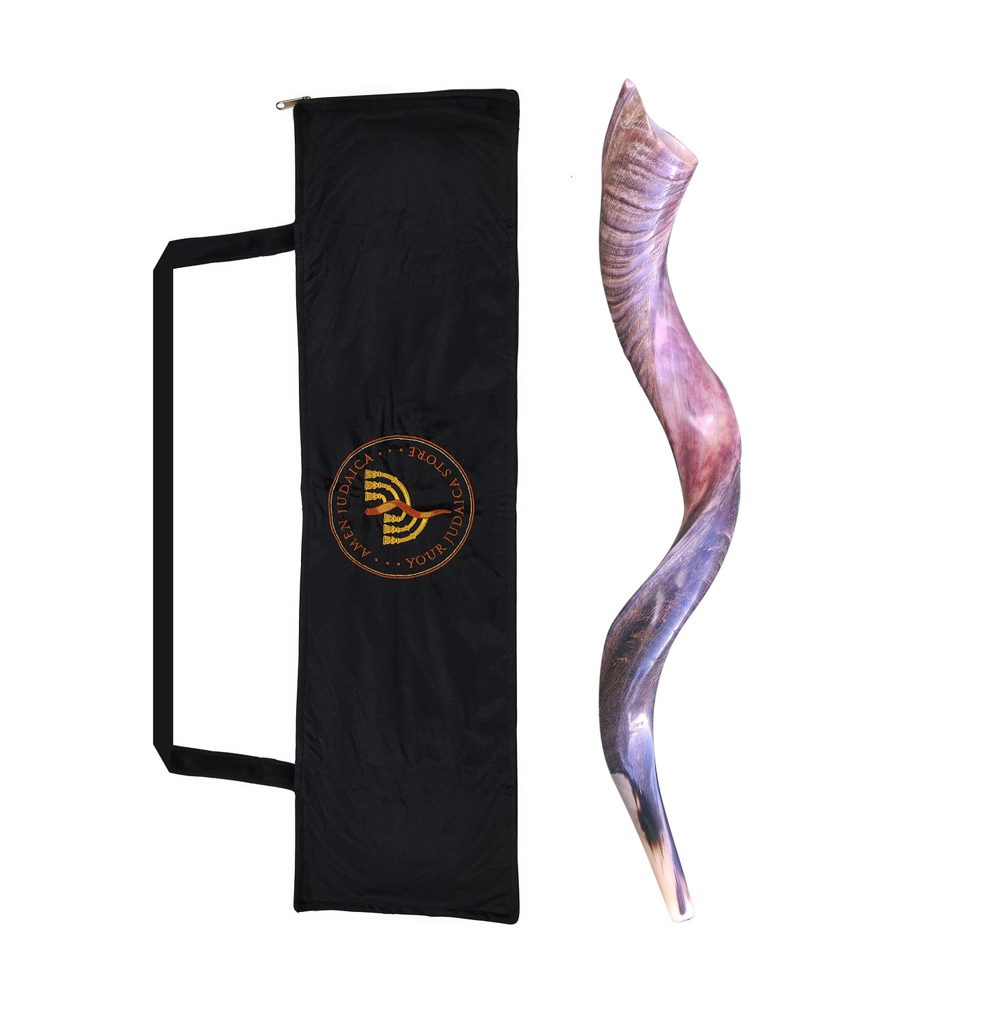 Kudu Horn Shofar Half Polished Jewish Blowing Shofar Plus Caryying Velvet Bag – Made In Israel