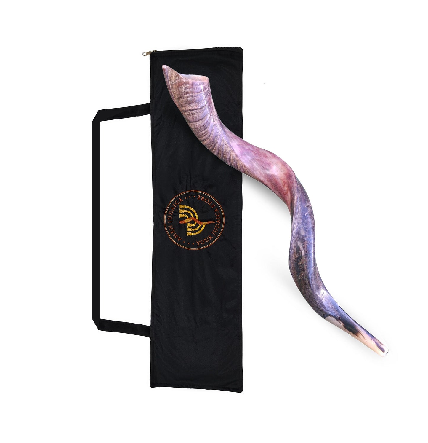 Kudu Horn Shofar Half Polished Jewish Blowing Shofar Plus Caryying Velvet Bag – Made In Israel