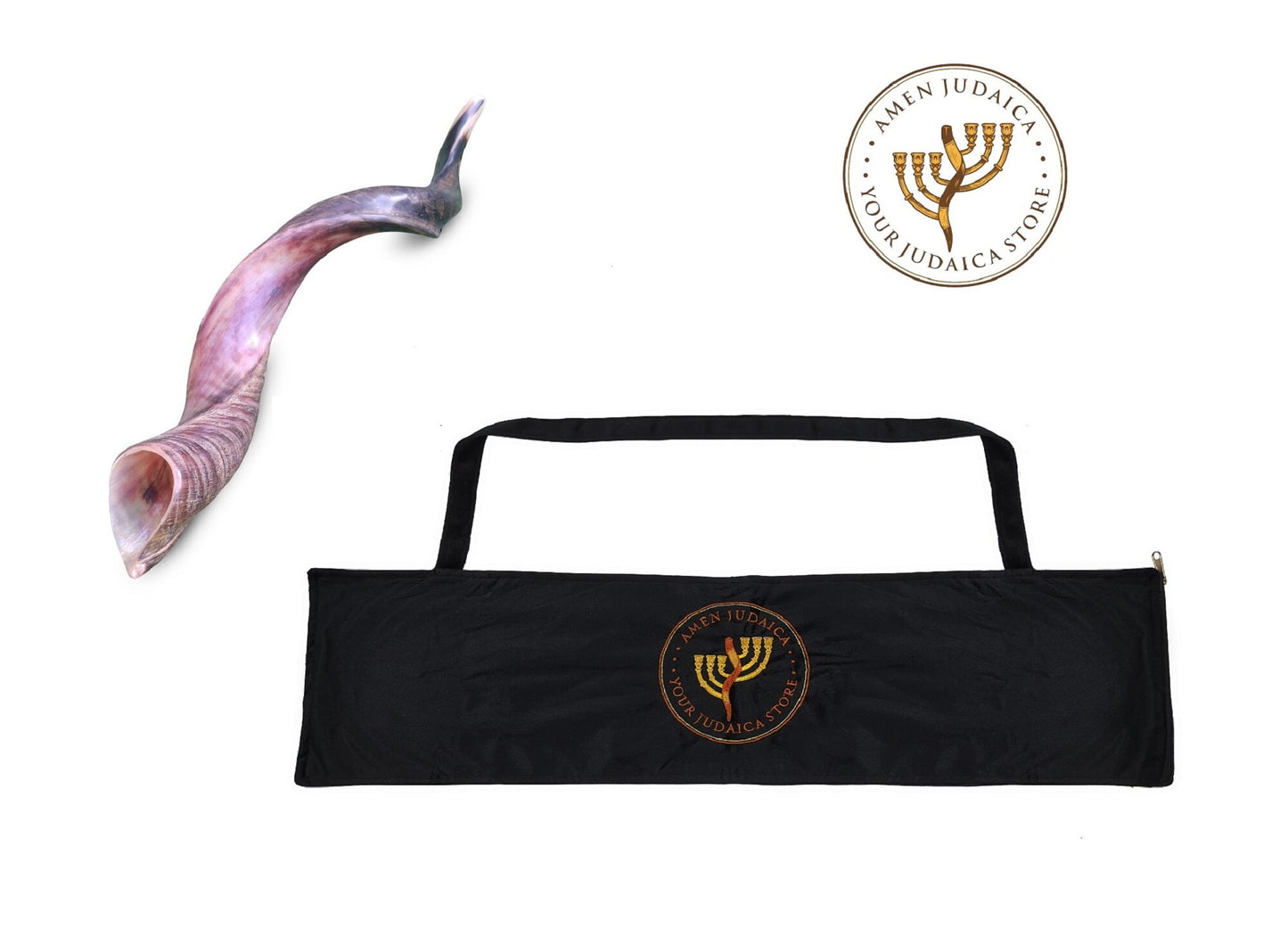 Kudu Horn Shofar Half Polished Jewish Blowing Shofar Plus Caryying Velvet Bag – Made In Israel