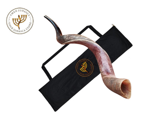 Kudu Horn Shofar Half Polished Jewish Blowing Shofar Plus Caryying Velvet Bag – Made In Israel