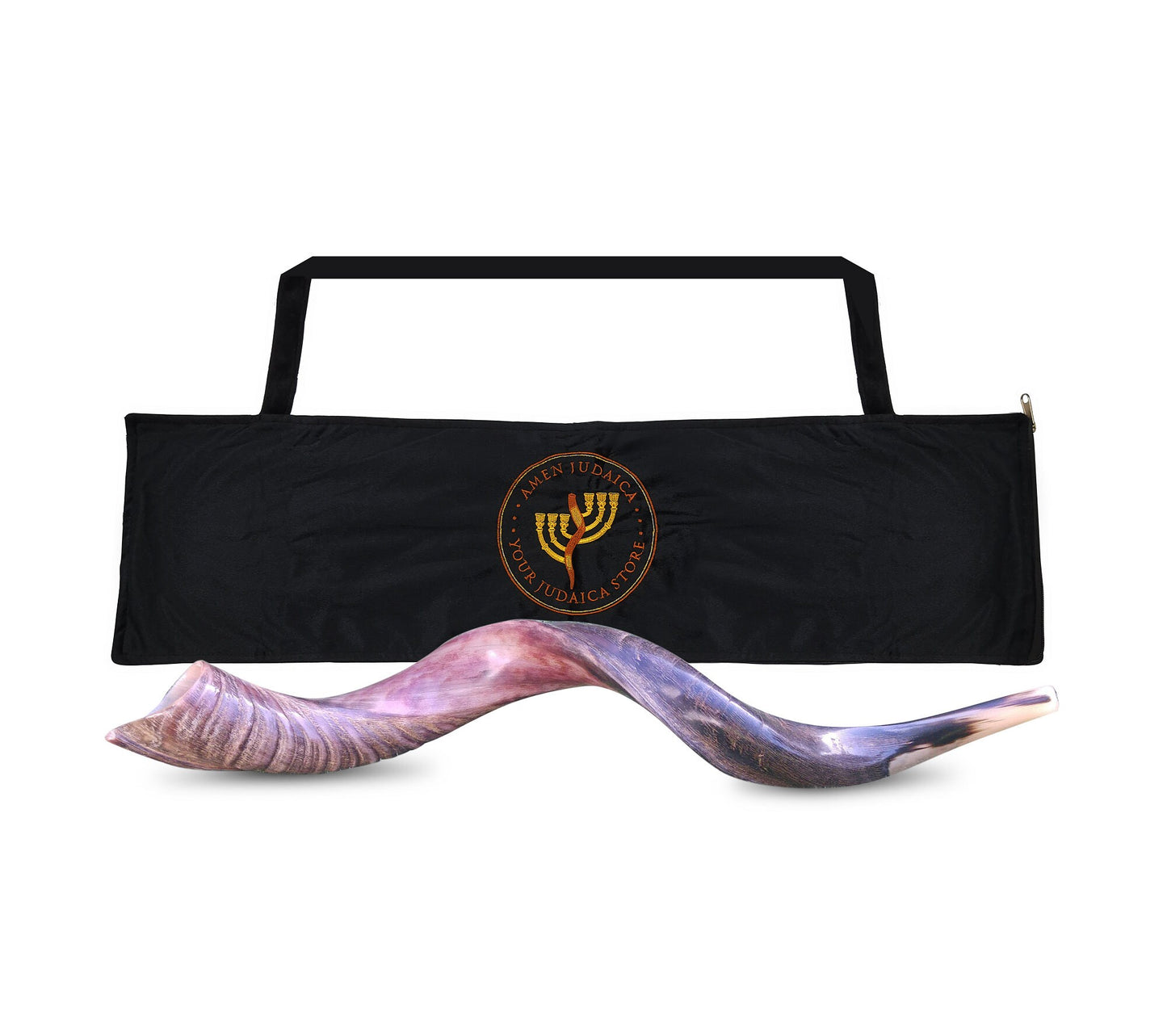 Kudu Horn Shofar Half Polished Jewish Blowing Shofar Plus Caryying Velvet Bag – Made In Israel