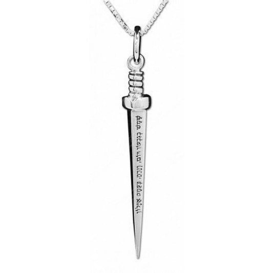 Gideon's Sword Pendant Kaballa Talisman 925 Sterling Silver With Chain