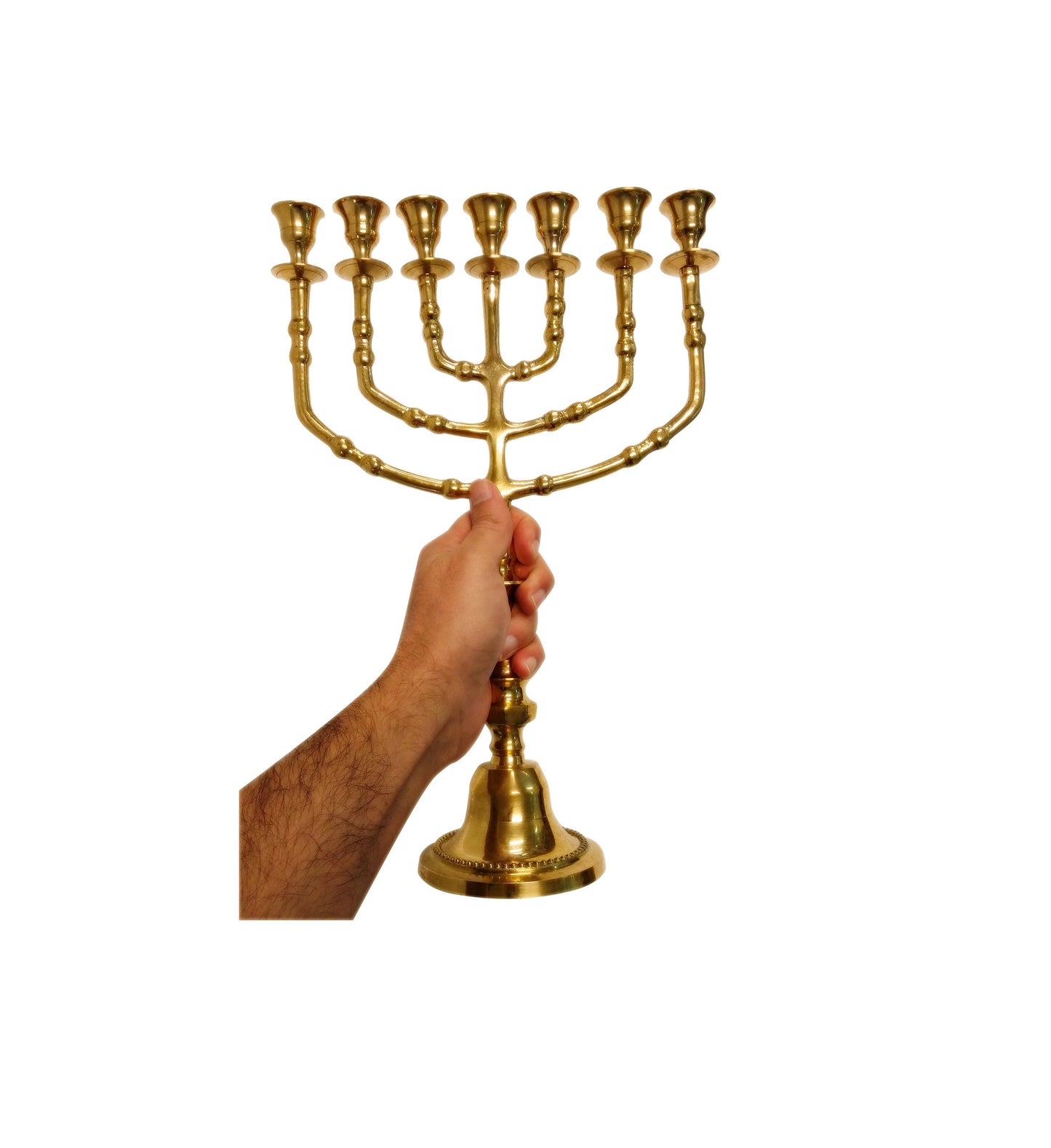 Seven Branches Menorah Candle Holder 14 Inches Height Brass/Copper Made