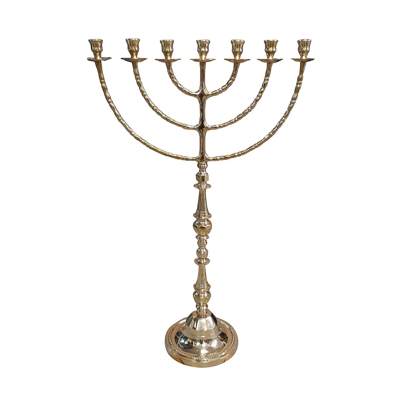 Huge Seven Branches Menorah 32 Inches Height Brass/Copper Made