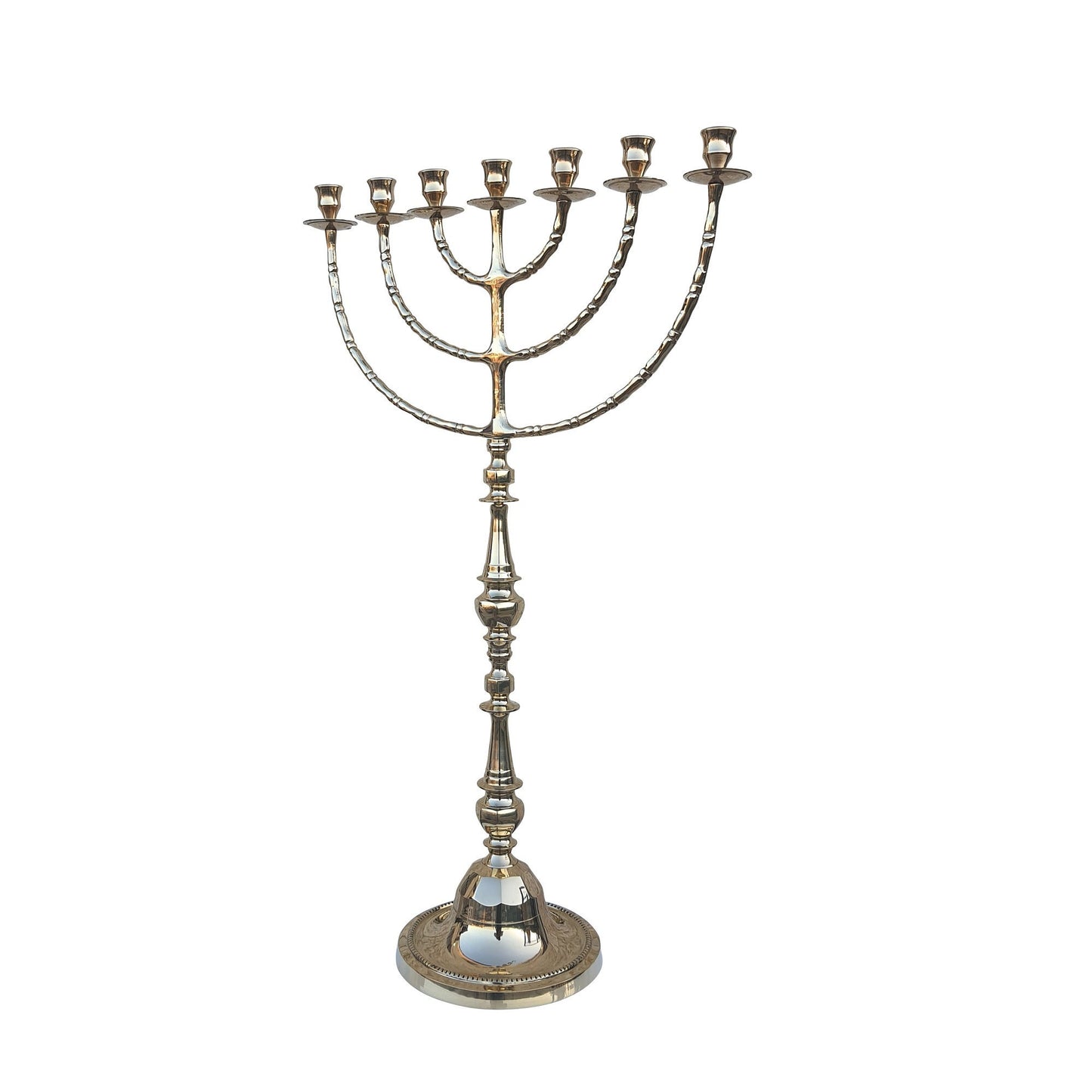 Huge Seven Branches Menorah 32 Inches Height Brass/Copper Made