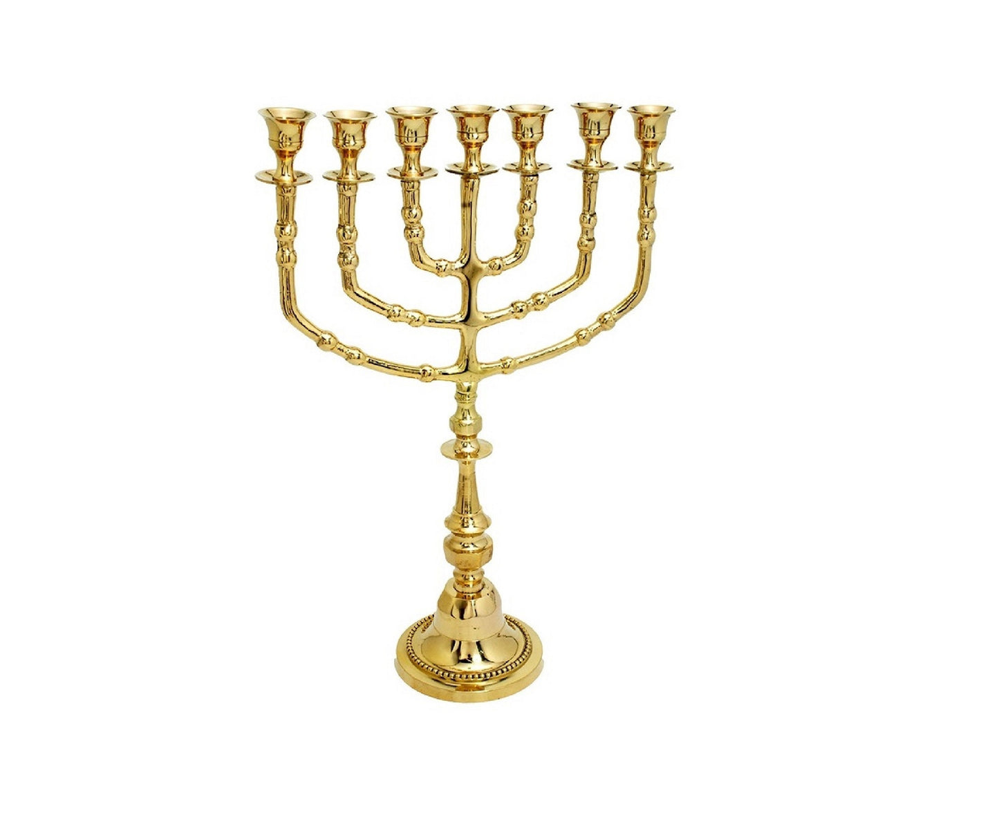 Seven Branches Menorah Candle Holder 14 Inches Height Brass/Copper Made