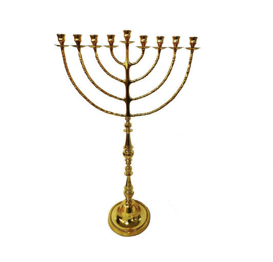 Huge Hanukkah Candle Holder 9 Branches Menorah For Hannukah, hanukkiah 35 Inches Height Brass/Copper Made