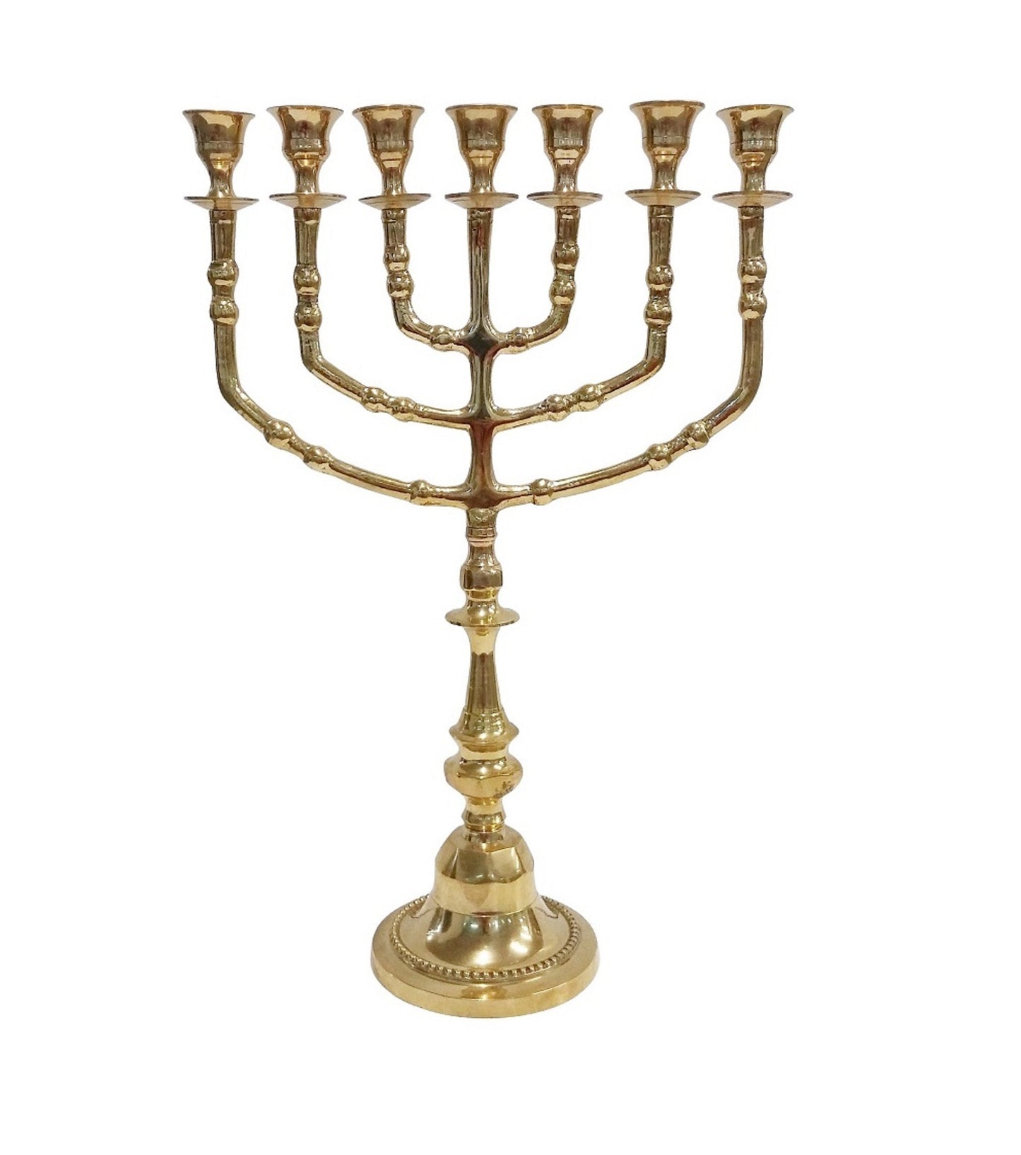 Big Menorah 7 Seven Branches Menora Candel Holder 14 Inches Height Brass Copper From Israel