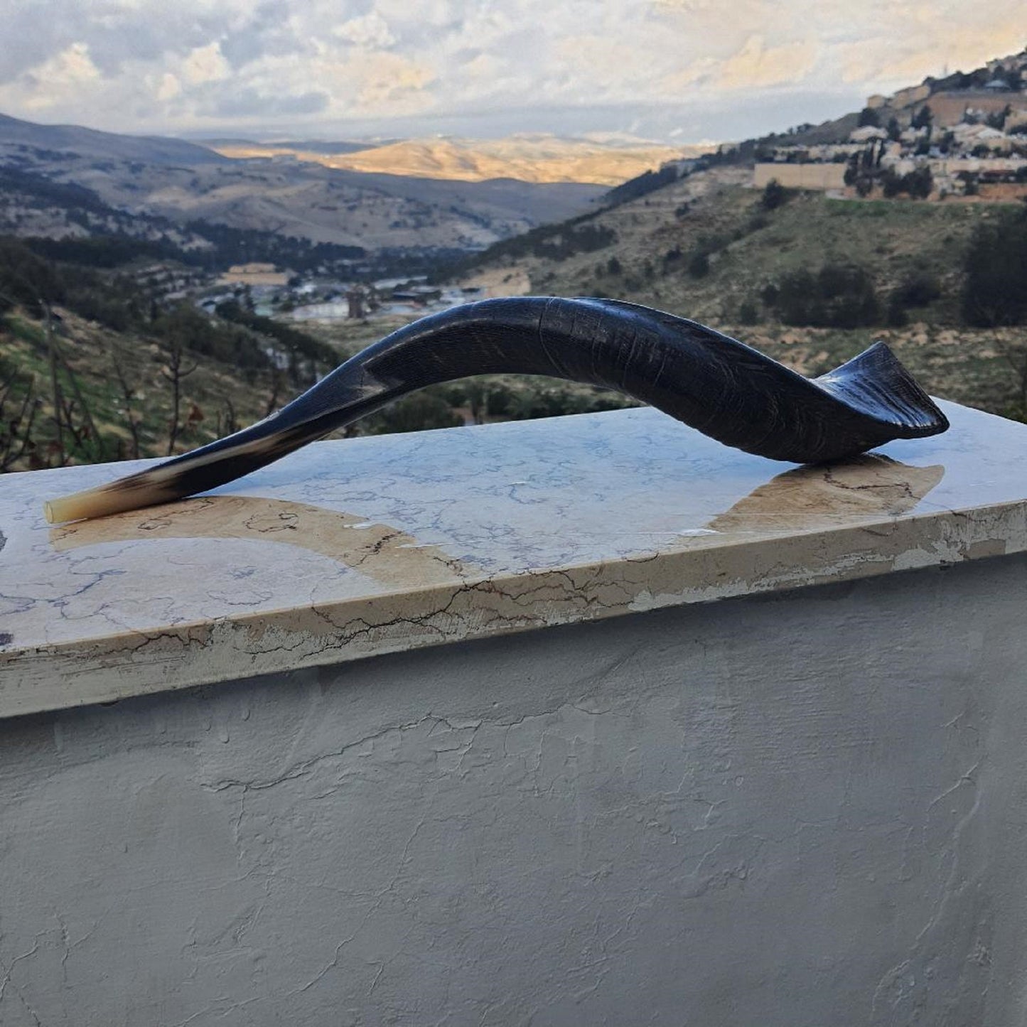 Natural Yemenite Jewish Shofar Kudu Horn 24 - 28 Inch (60-70 Cm) Made In Israel Wonderful Sound