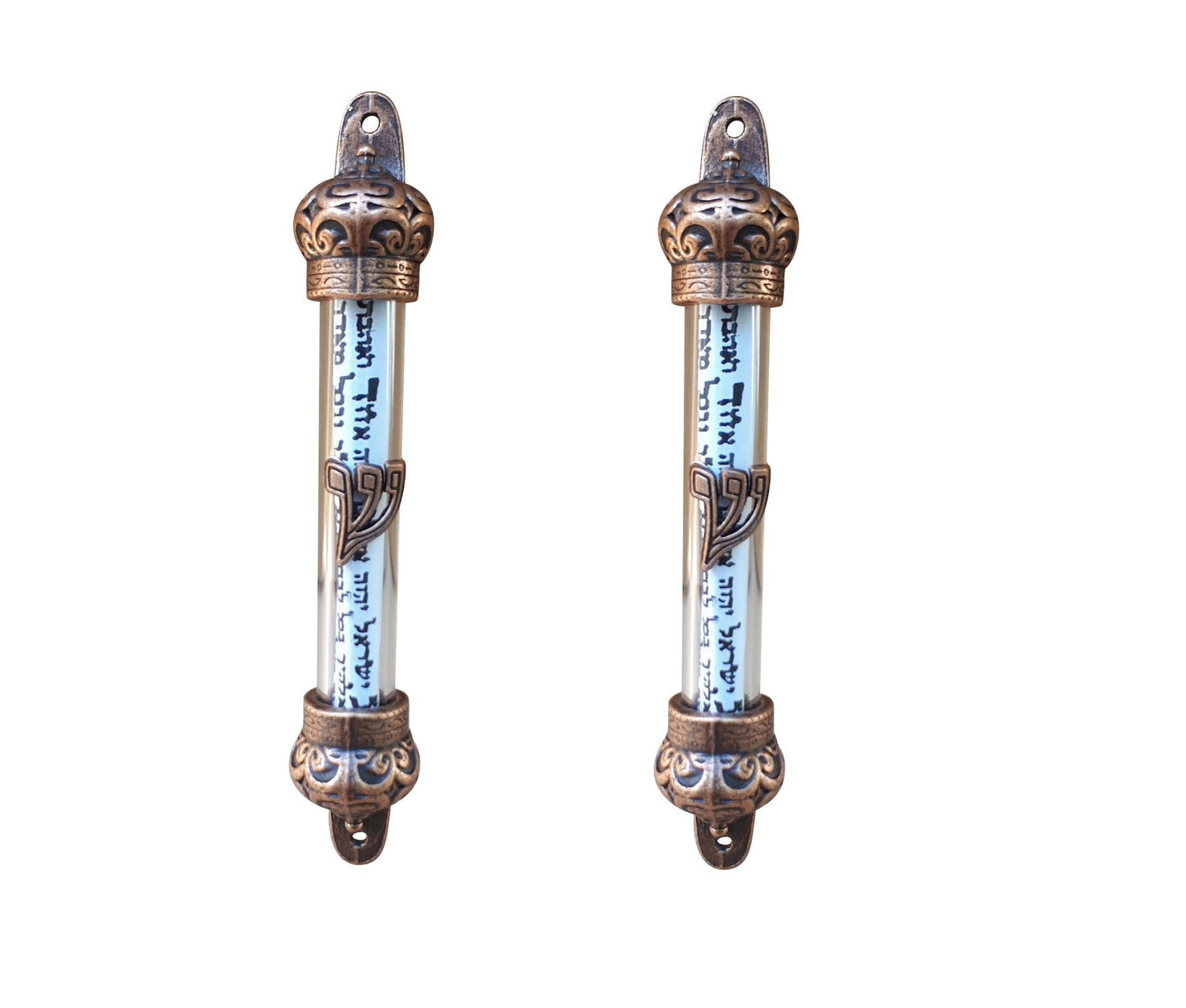 Set Of 2  Door Mezuzah's & scroll, Judaica Israel gift With Scripture Parchment Non Kosher Klaf