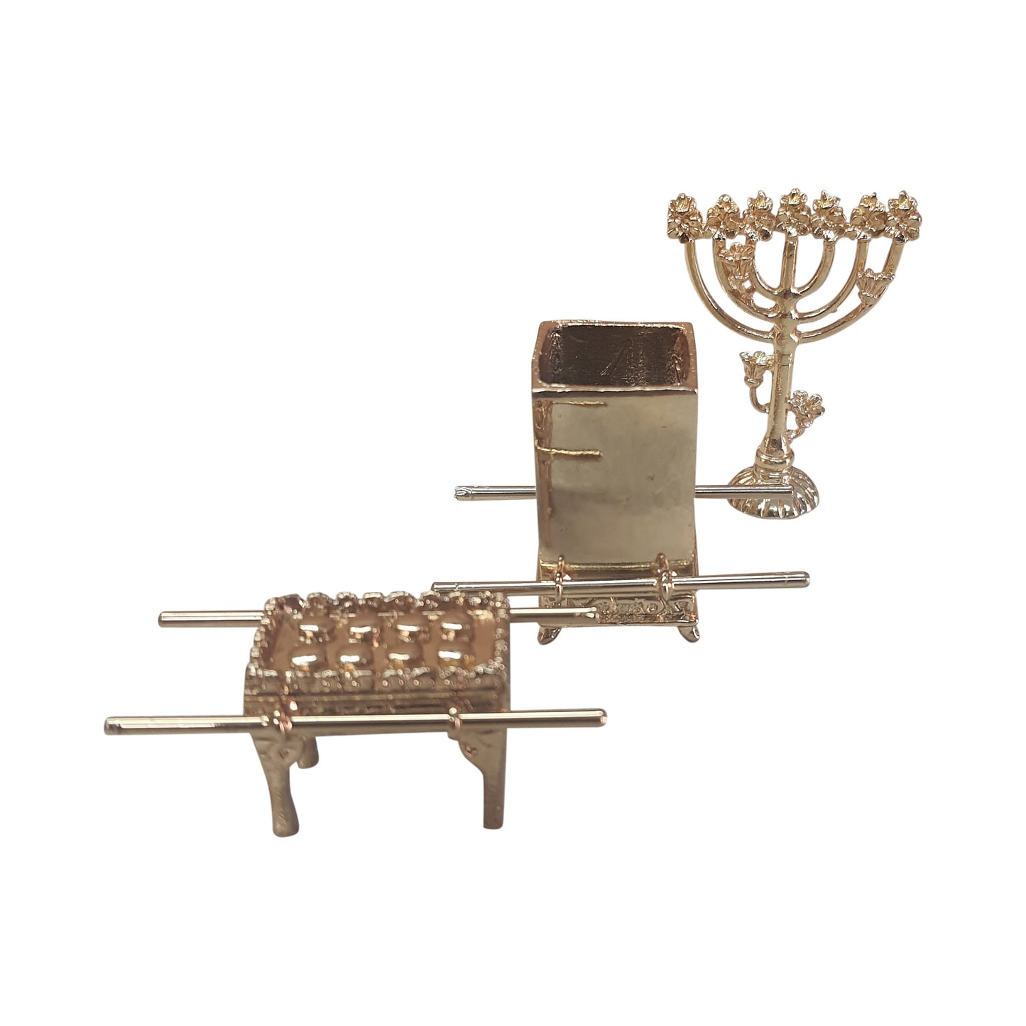 Jerusalem Holy Temple Replica, Metal Model Gold Tone Plated Judaica Gift From Israel